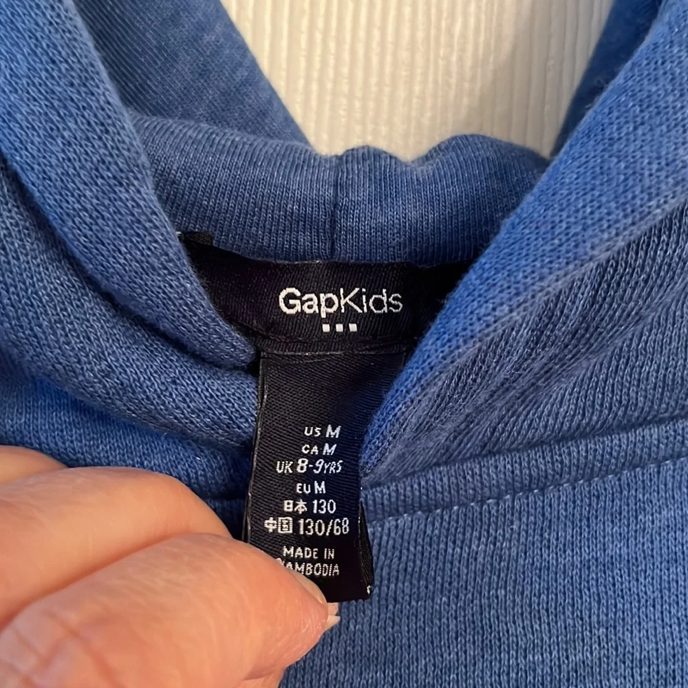 Gap Kids Royal Blue Cotton-Blend Hoodie Sweatshirt Gift-ready Medium 8-9